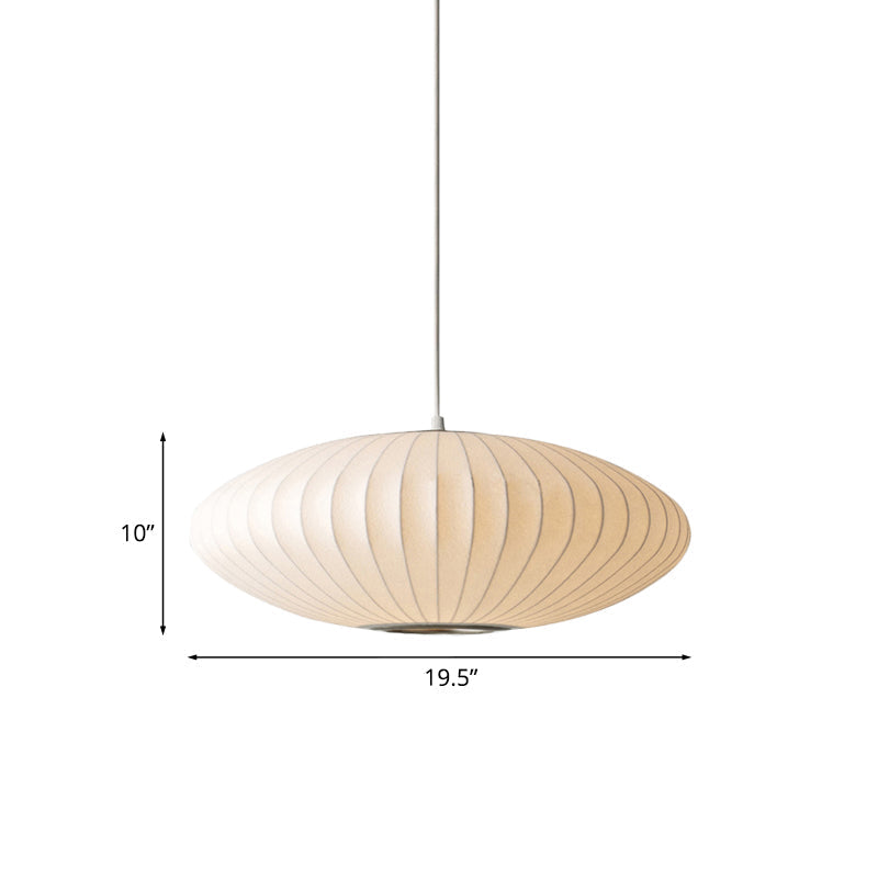 Schotelvormige Hanglamp Wit Stof 1 Lichtpunt Modern Design – Verkrijgbaar in 40 cm, 50 cm en 60 cm