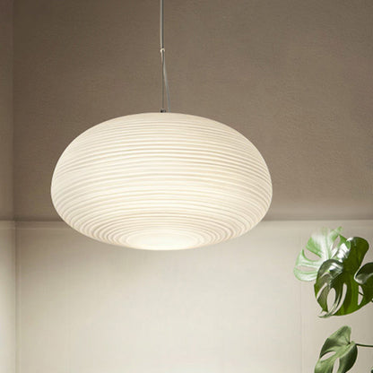Moderne Hanglamp met Geribbeld Glas — Scandinavisch Design