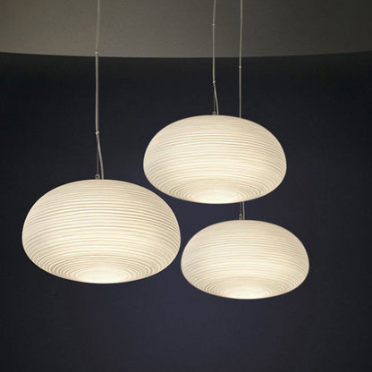 Moderne Hanglamp met Geribbeld Glas — Scandinavisch Design