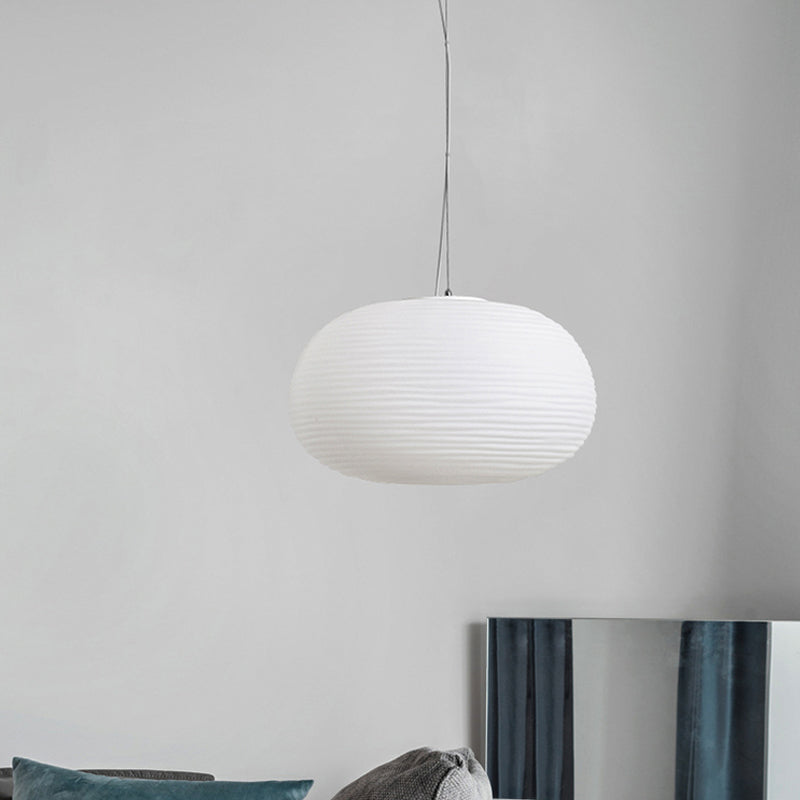 Moderne Hanglamp met Geribbeld Glas — Scandinavisch Design