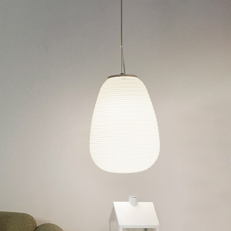 Moderne Hanglamp met Geribbeld Glas — Scandinavisch Design