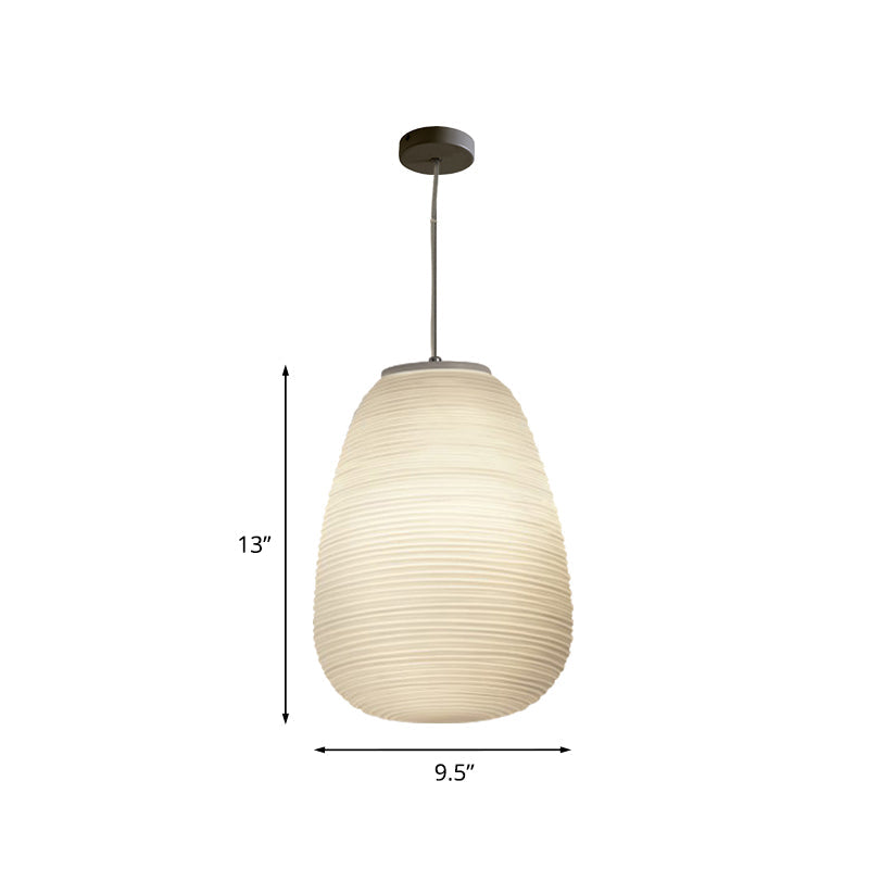 Moderne Hanglamp met Geribbeld Glas — Scandinavisch Design