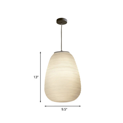 Moderne Hanglamp met Geribbeld Glas — Scandinavisch Design