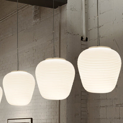 Moderne Hanglamp met Geribbeld Glas — Scandinavisch Design