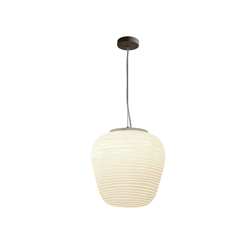 Moderne Hanglamp met Geribbeld Glas — Scandinavisch Design