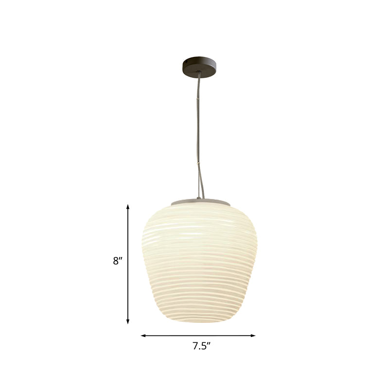 Moderne Hanglamp met Geribbeld Glas — Scandinavisch Design