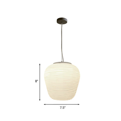 Moderne Hanglamp met Geribbeld Glas — Scandinavisch Design