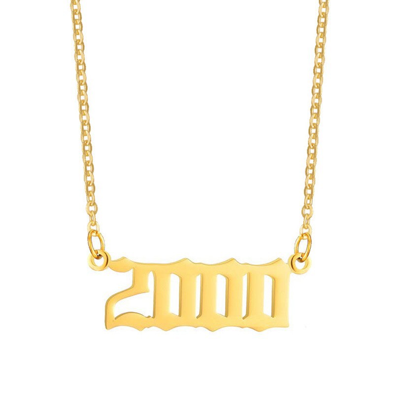 Gouden Halsketting 18K RVS met Geborduurde Lammy en Jaarsteen