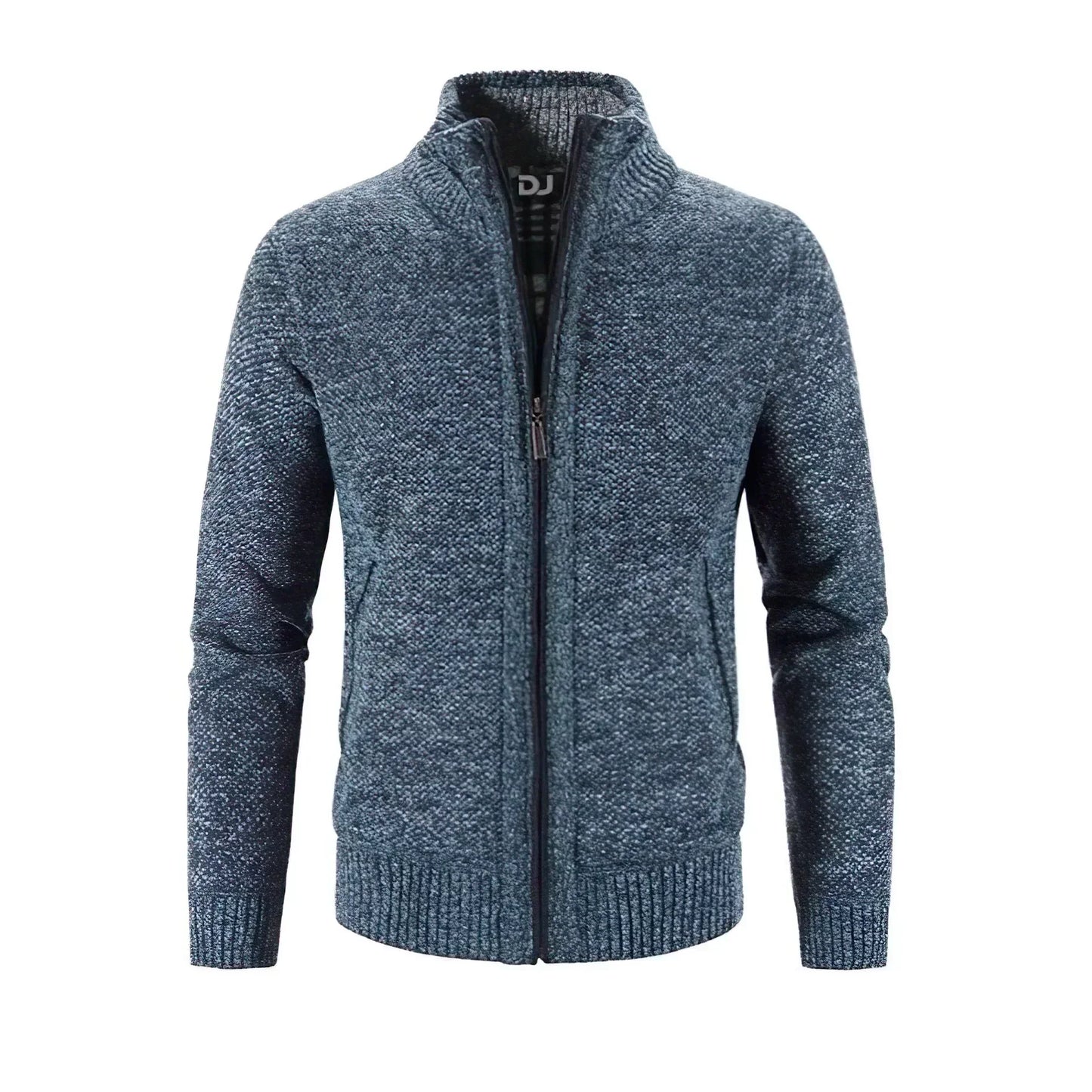 Heren Vest Grofgebreid Met Rits en Kap