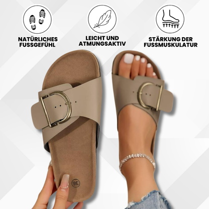 Comfortabele Dames Sandalen met Verstelbare Gespen en Kurkzool voor Optimale Voetondersteuning