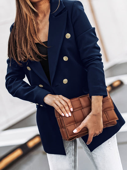 Dames Blazer Zakelijk Lange Dubbele Knoopsluiting