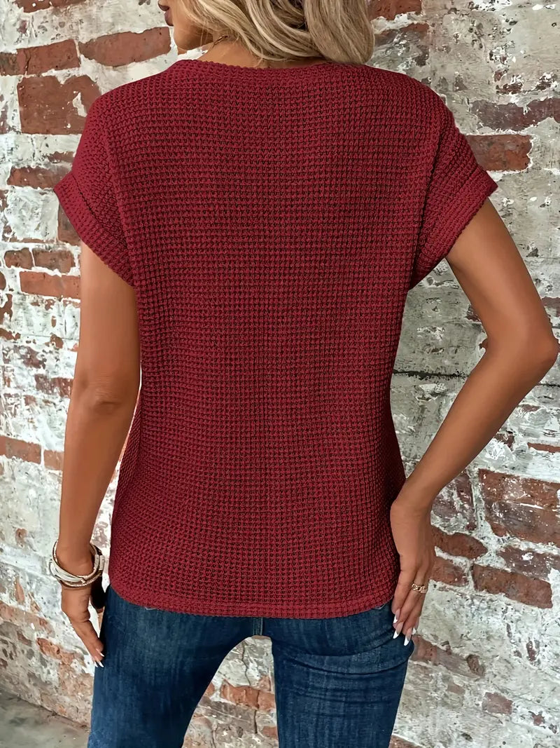 Vrouwelijke Zomerblouse Korte Mouw