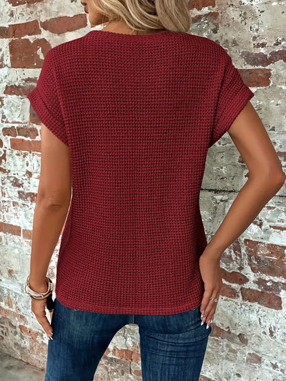 Vrouwelijke Zomerblouse Korte Mouw