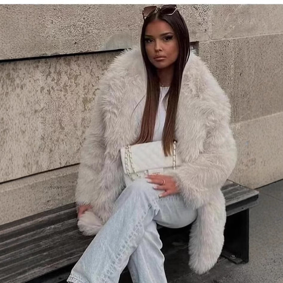Dames Faux Fur Jas Stijlvol Luxe Warm en Elegante Look