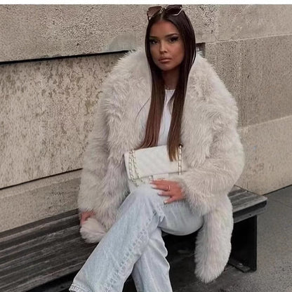 Dames Faux Fur Jas Stijlvol Luxe Warm en Elegante Look
