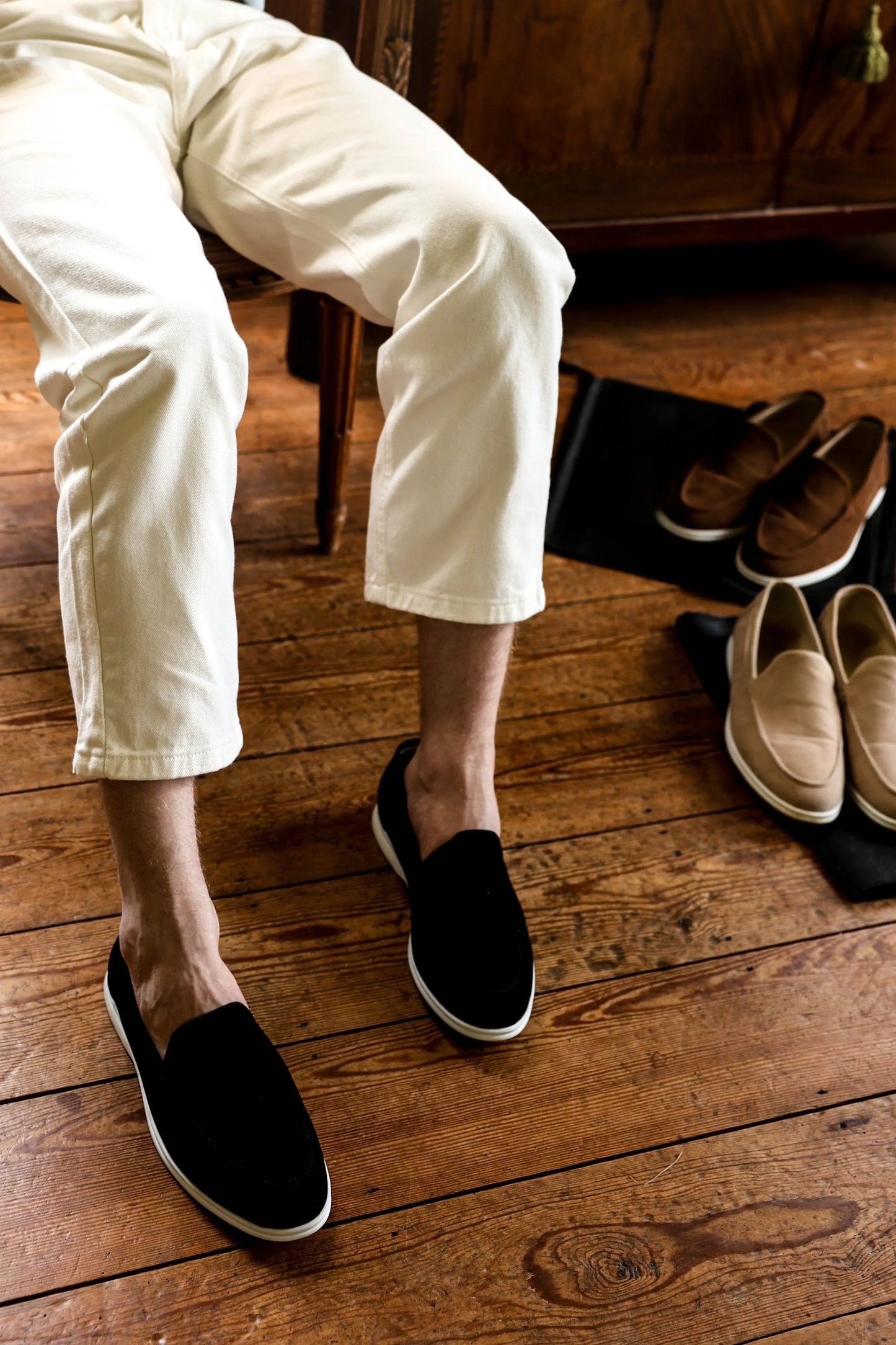 Heren Loafers Suède Instapschoenen Comfortabele Zool