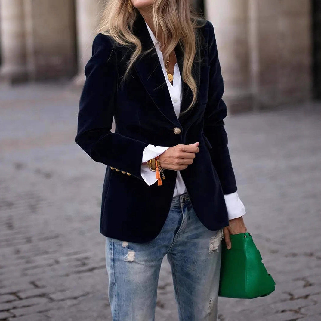 Dames Blazer Fluwelen Stijlvol en Trendy - StudioMarella