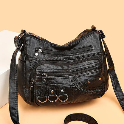 Vintage Handtas Vegan Leer Elegante Schoudertas Dames Retro Stijl Dagelijkse Tas Mode Accessoire Vrouwen