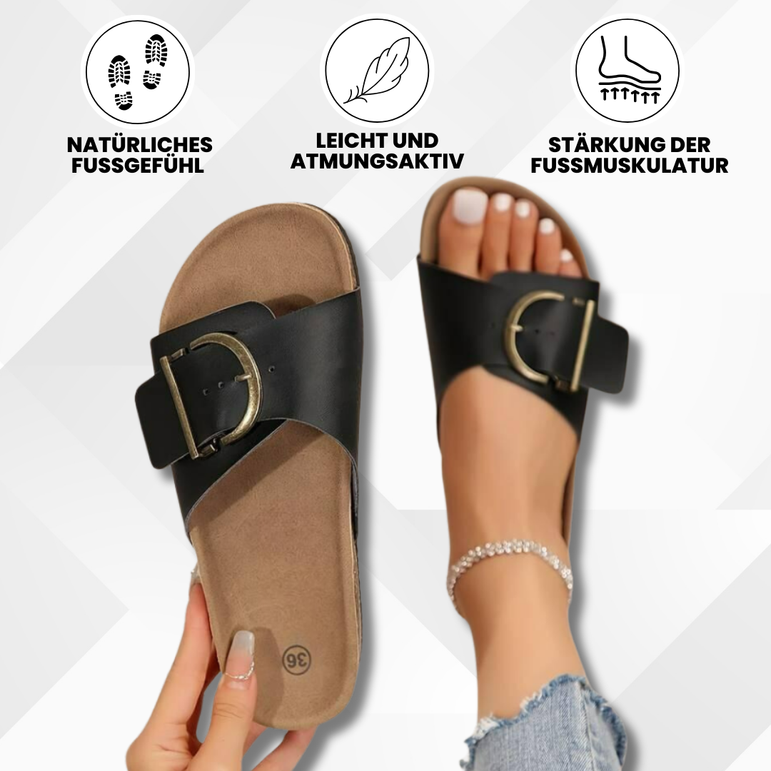 Comfortabele Dames Sandalen met Verstelbare Gespen en Kurkzool voor Optimale Voetondersteuning