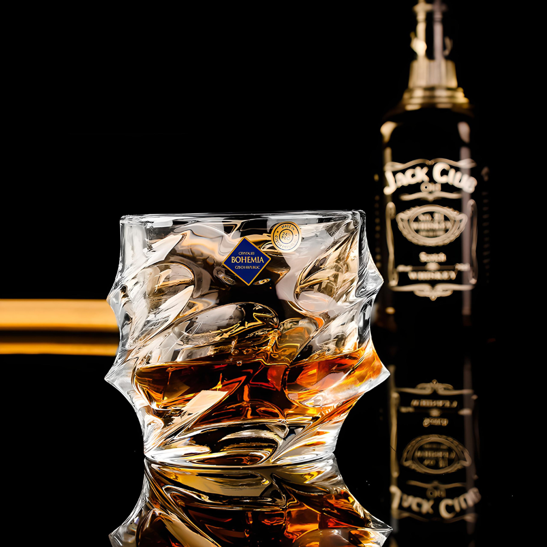 Kristallen Whiskyglas met Tornadovorm 300ml voor Premium Drankbeleving | Handgemaakt Japans-Geïnspireerd Spiraaldesign