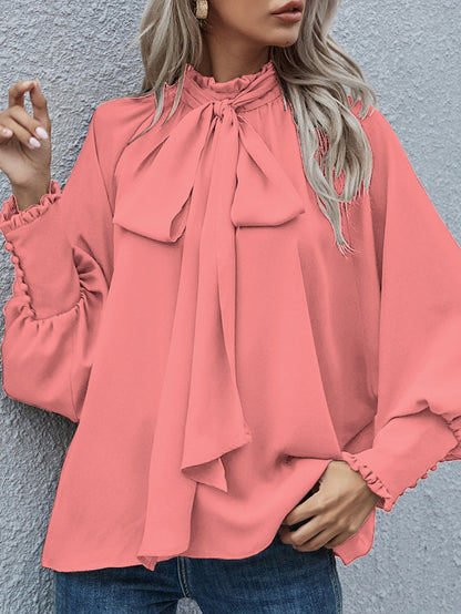 Dames Blouse Strikdetail Elegante Stijl Chique Katoen