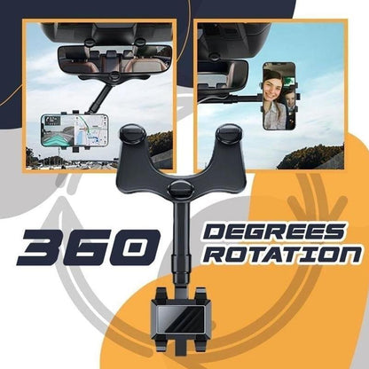 Universele Telefoonhouder voor Achteruitkijkspiegel - 360° Draaibaar - Handsfree Navigatie - Auto Accessoire