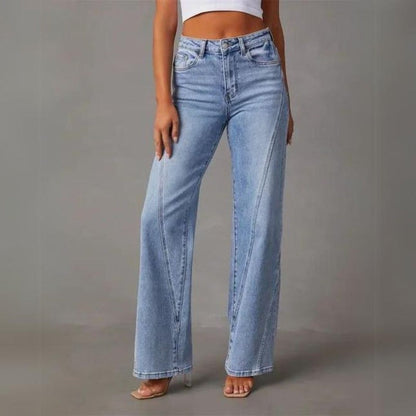 Hoge Taille Wijde Jeans Dames Comfortabele Pijpen