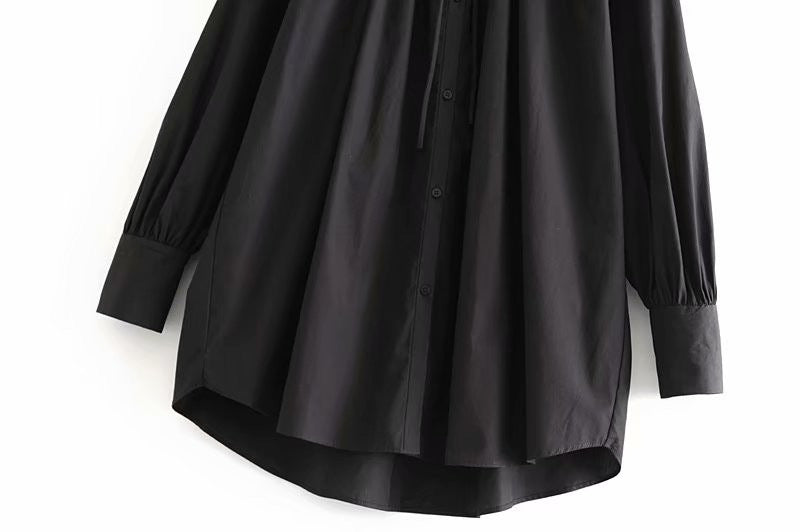 Dames Blouse Oversized met Strikkoord Elegante Stijl
