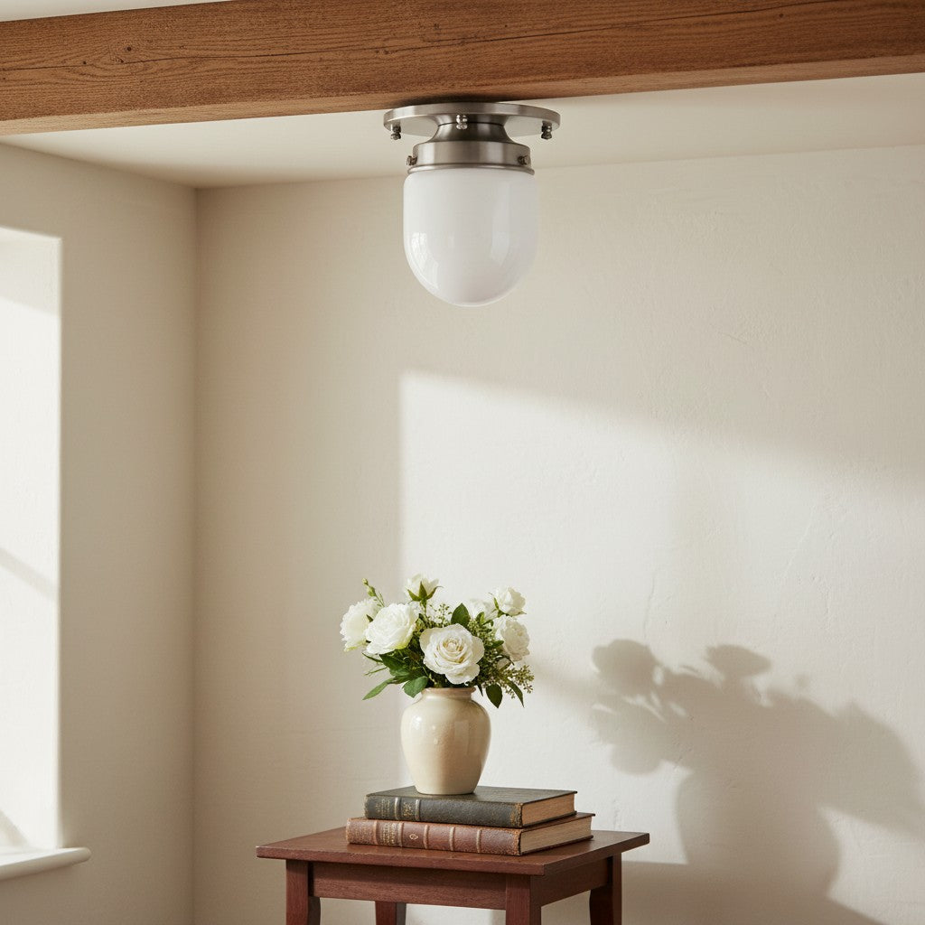 Opaal Glazen Wandlamp & Plafondlamp Dubbelfunctie Modern Design Messing