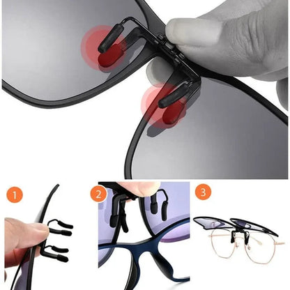 Magnetische Opzetstukjes Clip-On Zonnebril met Polariserende Lenzen UV400 Bescherming voor Brillendragers