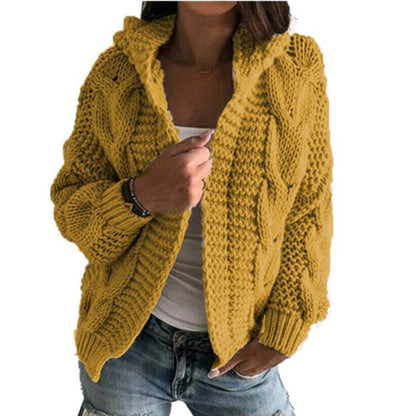 Dames Vest Capuchon Gebreid Kabeltrui Warm