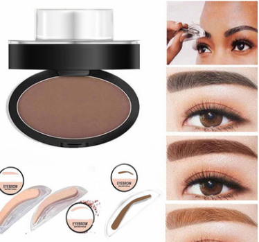 Wenkbrauwstempel Set met Poeder – Waterbestendig – Natuurlijke Finish – 3 Vormen – 3 Kleuren – Perfect voor Dagelijks Gebruik – Snelle Make-up Oplossing
