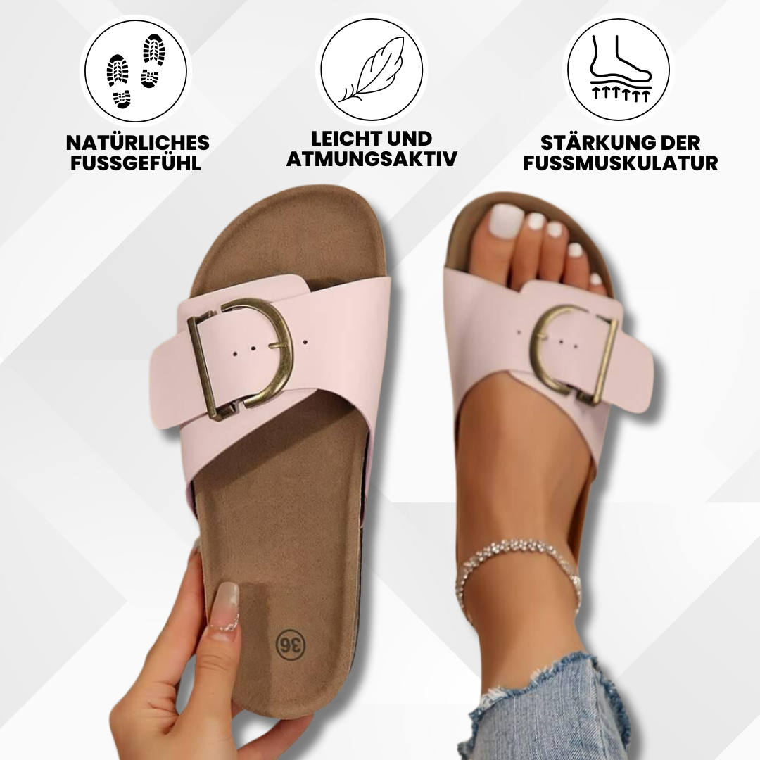 Comfortabele Dames Sandalen met Verstelbare Gespen en Kurkzool voor Optimale Voetondersteuning