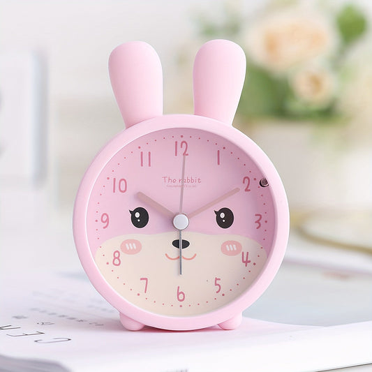 Kinder Wekker Konijn Stil Kunststof Roze Nachtlamp 8,7cm Kinderkamer Bureau Wekker Geluidloos Schattig Design