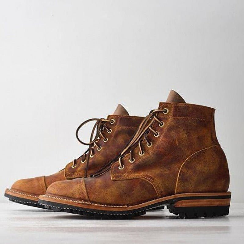 Heren Enkelhoog Veterschoenen met Stevige Gripzool