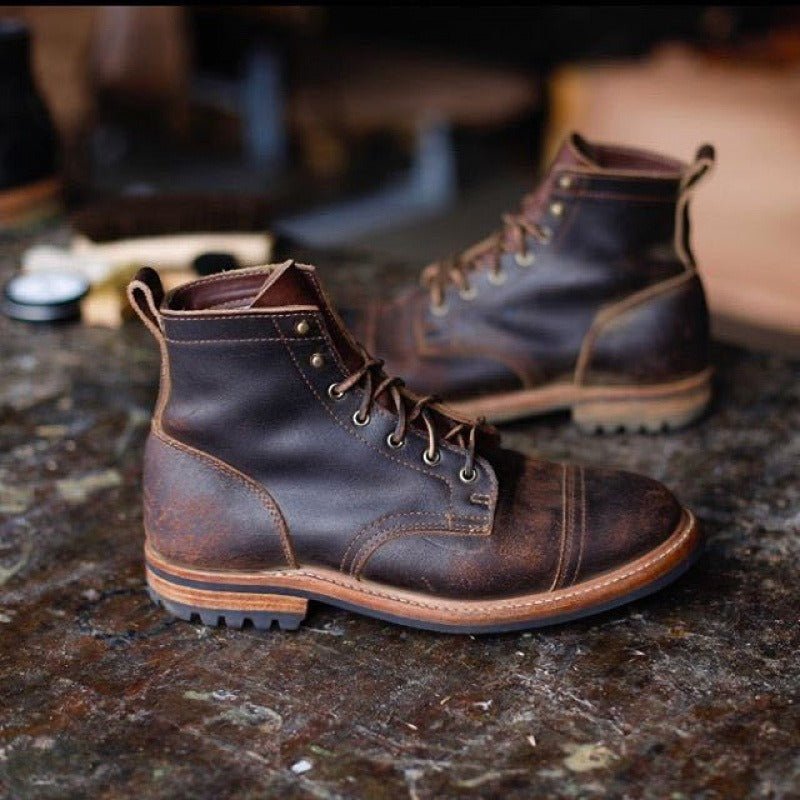 Heren Enkelhoog Veterschoenen met Stevige Gripzool