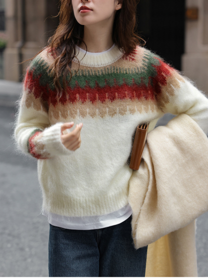 Warme Gebreide Trui voor Vrouw Winter