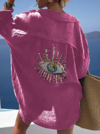 Vrouwelijke Blouse met Oogprint