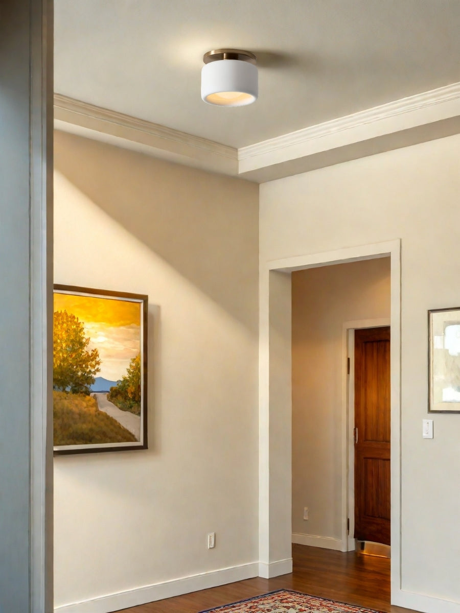 Porseleinen Plafondlamp met Strakke Montage – Moderne Lage Profiellamp Keramiek Opbouwverlichting