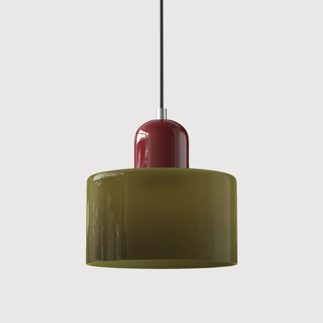 Lismeno Retro Hanglamp Glas 15cm Groen Oranje Eettafel Keuken Vintage Verlichting Compact