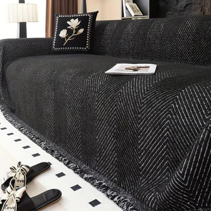 Bankhoes Herringbone Visgraatpatroon Gestreept – Beschermhoes voor Bank 1/2/3/4-Zits Stretch Sofahoes Waterafstotend Antislip