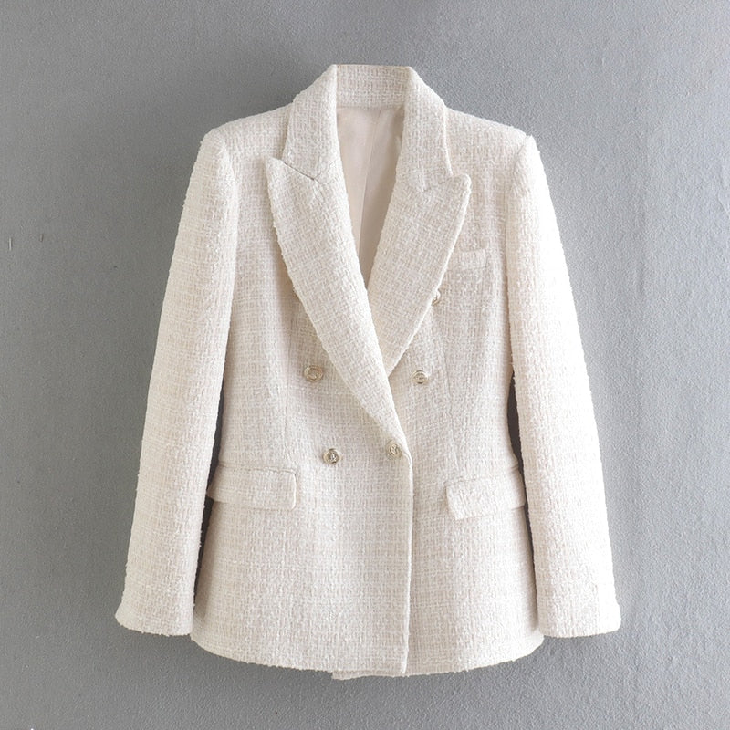 Heren Blazer Dubbele Knopen Elegant Getailleerd Luxe Jas