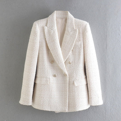 Heren Blazer Dubbele Knopen Elegant Getailleerd Luxe Jas