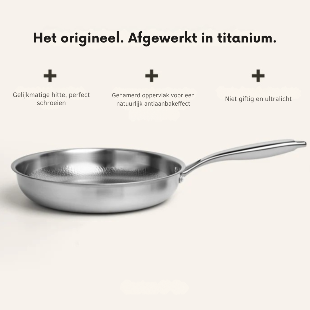 Titanium Pannenset 3-delig Inductie – Duurzaam Kookgerei zonder PFOA voor Gezond Koken