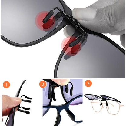 Gepolariseerde Opklapbare Zonnebril Clip-on Magnesiumlegering UV400 Pasvorm Brillen