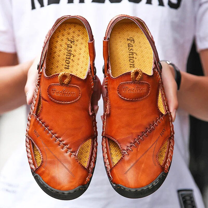 Leren Sandalen voor Mannen Klassiek en Robuust - StudioMarella