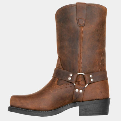 Leren Cowboylaarzen Vintage Stijl Bruin