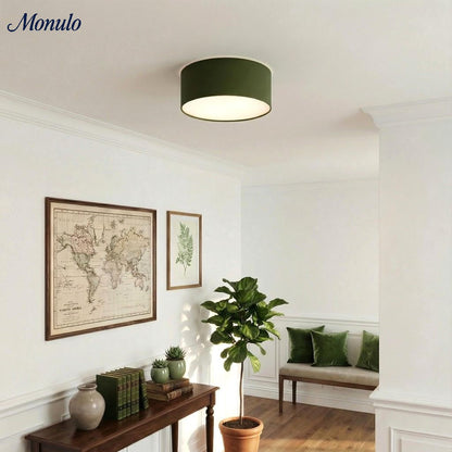 Plafondlamp met Linnen Kap – Drumvorm Ø30/45cm – Modern Scandinavisch Design – Elegante Verlichting Woonkamer Slaapkamer Eetkamer