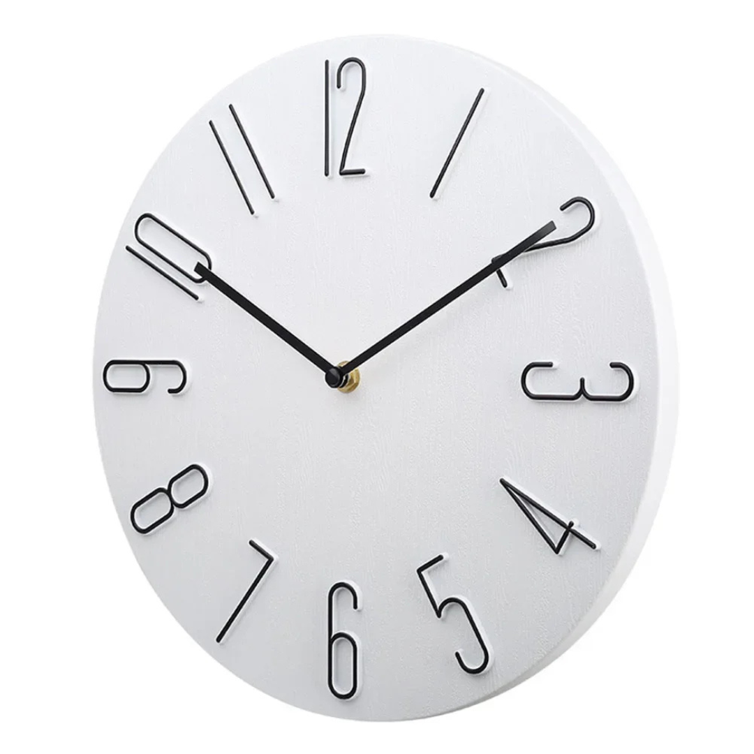 Moderne Minimalistische Wandklok Ø30 cm Stil Kwartsmechanisme – Scandinavisch Tijdsregistratie voor Woonruimte