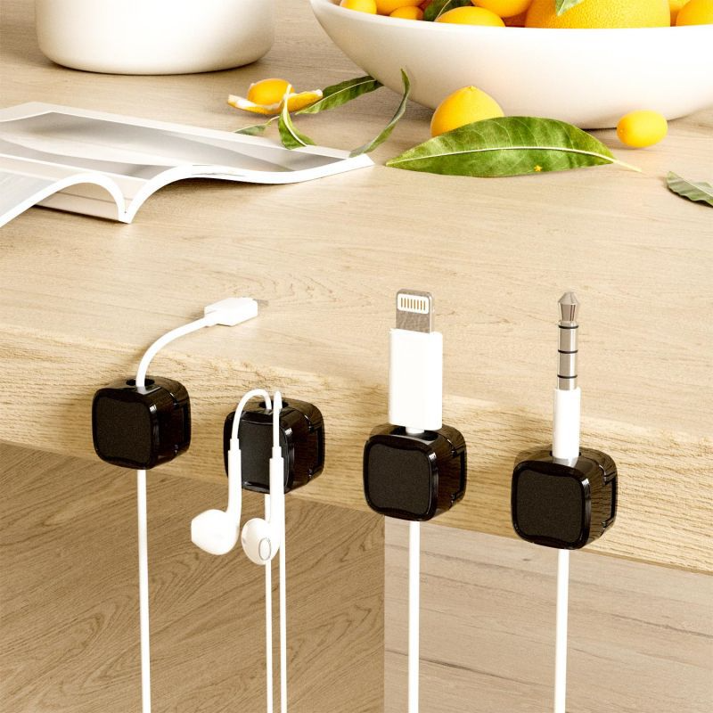 Magnetische Kabelclips Set 6 Stuks Bureauorganisatie Kabelmanagement Kabelhouders Bureau Opladers Thuiskantoor